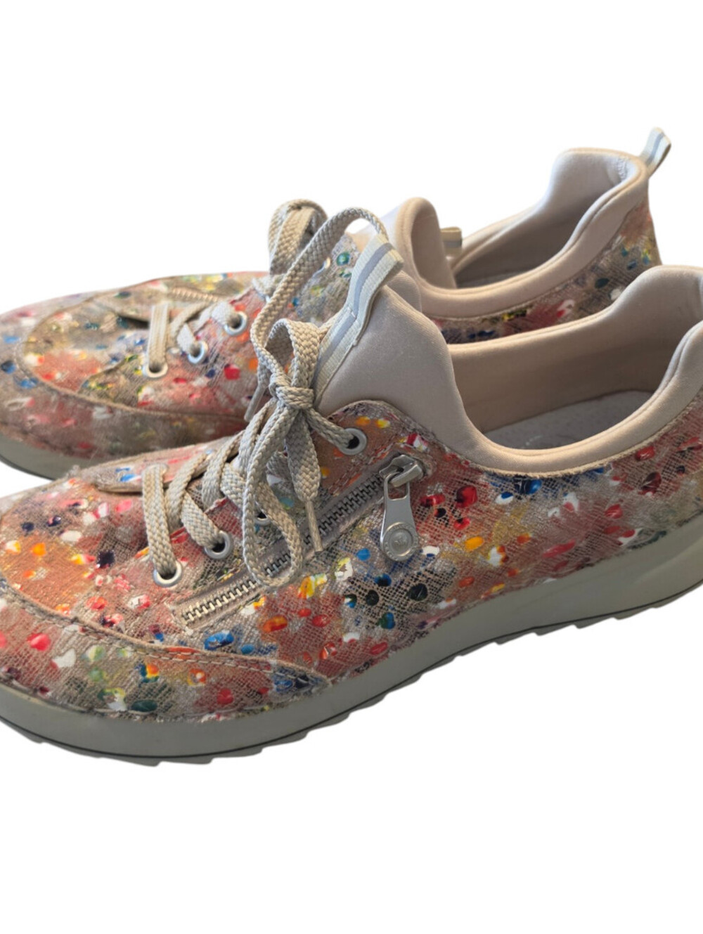 Rieker Women's Sz 42 (US 10.5) Low-Top Trainers 51573 Colorful Paint Splatter